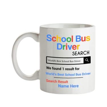 Imagem de SpreadPassion Caneca personalizada para motorista de ônibus escolar - Presentes personalizados para motorista de ônibus escolar - Caneca de café de 325 ml - Personalizada com o nome do seu motorista de ônibus escolar