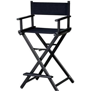Imagem de YANYUESHOP Cadeira de maquiagem, cadeira de artista profissional, cadeira de diretor, cadeira portátil, cadeira dobrável de alumínio, preta (preta)