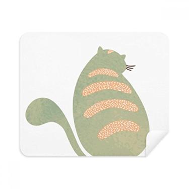 Imagem de Pano de limpeza de tela verde com estampa de gato e estampa de aquarela 2 peças de tecido de camurça