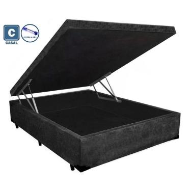 Imagem de Baú Casal Preto Suede