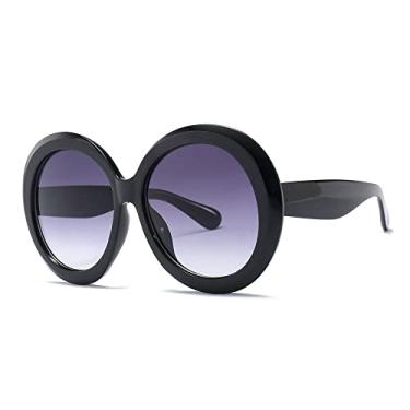 Imagem de Óculos de sol redondos unissex grandes femininos moda retrô para condução óculos de luxo masculino designer verde preto uv400, cinza gradiente, outros