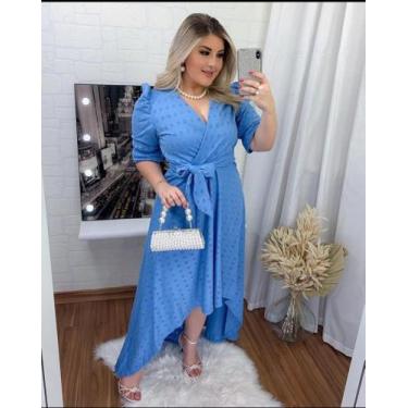 Imagem de Vestido Mullet Azul-Claro Super Elegante - G - R.H Store