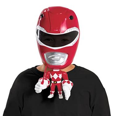 Imagem de M scara do Ranger Vermelho, acess rio de fantasia oficial Mighty Morphin Power Rangers, m scara de fantasia infantil com pe as m veis