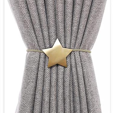 Imagem de Adorável alça de cortina estrela fivela magnética fivela de cortina tira rolante decoração de janela sem perfurações quatro cores cortina tiebacks suportes de cortina, T1,4 pcs