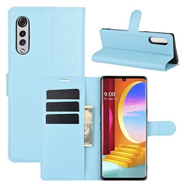 Imagem de HONGYAN Capa de telefone Para LG Velvet Litchi Texture Capa de proteção horizontal com suporte e slots de cartão e carteira Capa protetora