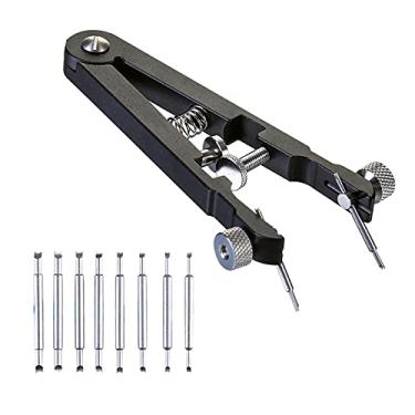 Imagem de Ferramenta de alicate de barra de mola, alicate de pulseira de relógio com 8 pinos duráveis, ferramenta de pinça de barra de mola 6825, para remoção e substituição de pinos de barra de mola de relógio, kit de reparo de reparo de remoção de pulseira de relógio, selenita