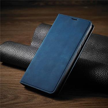 Imagem de Capa de couro de pele de luxo para iPhone 14 12 13 Mini 11 Pro XR XS Max 8 7 6 6s Plus 5 5s SE 2020 2022 Flip Wallet Card Phone Cover, azul