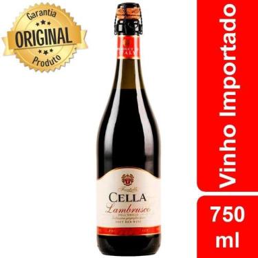 Imagem de Vinho Italiano Tinto Meio Seco E Fino Cella Garrafa 750ml - Lambrusco