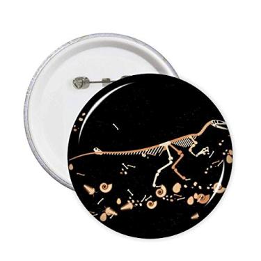 Imagem de Bones Black Pequenos Pinos de Dinossauro Emblema de Botão Decoração 5 peças