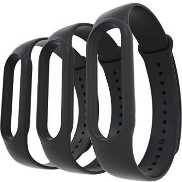 Imagem de AWINNER Bandas compatíveis com pulseiras de substituição para Smartwatch Xiaomi Mi Band 5/6 pulseiras para Mi5/6 (3-preto)