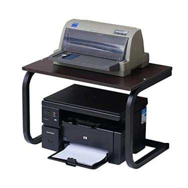 Imagem de KIZQYN Suporte de impressora Rack de armazenamento de mesa de escritório suporte de copiadora de mesa multifuncional prateleira de cozinha impressora de mesa (cor: cinza)