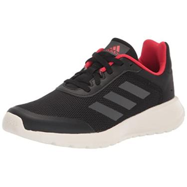 Imagem de adidas Tênis unissex infantil Tensor Run 2.0, Núcleo preto/cinza seis/vermelho vívido, 3 Little Kid