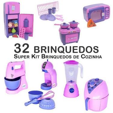 Imagem de Kit Infantil Forma Fue Geladeira Fogão Microondas Panela 32P - Zuca To