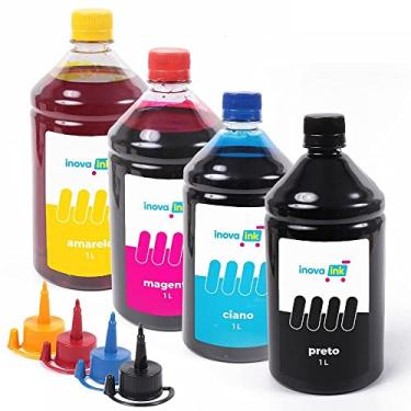 Imagem de Kit 4 Tintas Compatível L3210 L3150 L1250 L3110 L5190 L3250 544 1 Litro Inova Ink
