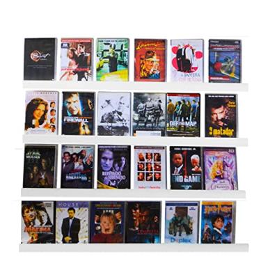 Imagem de Prateleira para CDs DVDs jogos MDF Branco 4 peças 90cm