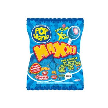 Imagem de Pirulito Pinta Língua Pop Mania Maxxi Framboesa 672g