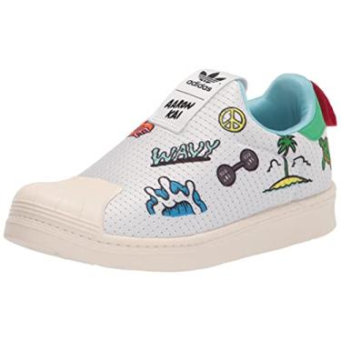 Imagem de adidas Originals Tênis unissex Superstar 360, Branco/Verde vívido/Carlet, 7.5 Toddler