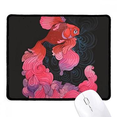 Imagem de Mouse pad Cyprinoid vermelho, rosa, roxo, rabo, borda costurada, tapete de borracha para jogos