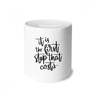 Imagem de DIYthinker É o primeiro passo que custa citação caixa de dinheiro caixa de cerâmica porta-moedas presente de cofrinho