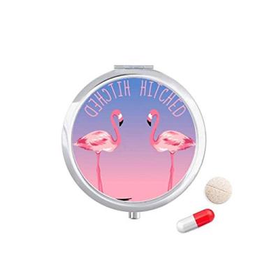 Imagem de Caixa de comprimidos de flamingos engatados para casais, caixa de armazenamento de medicamentos, dispensador de recipiente