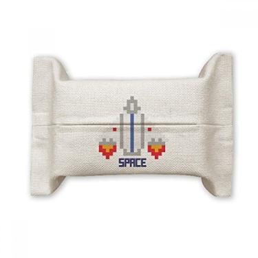 Imagem de Bolsa de linho de algodão para lenços faciais Space Ship Take Off Universe Pixel