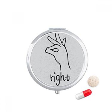 Imagem de Caixa de comprimidos preta com padrão de gestos personalizada para bolso e armazenamento de remédios