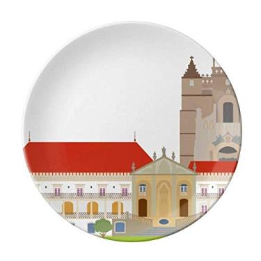 Imagem de Portugal Coimbra Prato de Construção Decorativo de Porcelana Salver Prato de Jantar