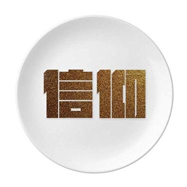 Imagem de Prato decorativo de porcelana para salver louça de jantar de