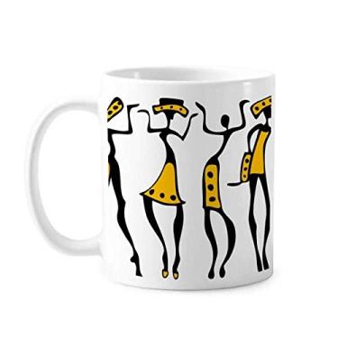 Imagem de Caneca de cerâmica para desenho de totems pretos aborígenes da África Primitive