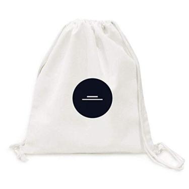 Imagem de Mochila preta de lona com cordão para compras e viagem White Music