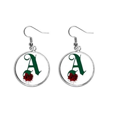 Imagem de Brinco feminino com pingente de folhas e orelhas verdes com pingente de prata