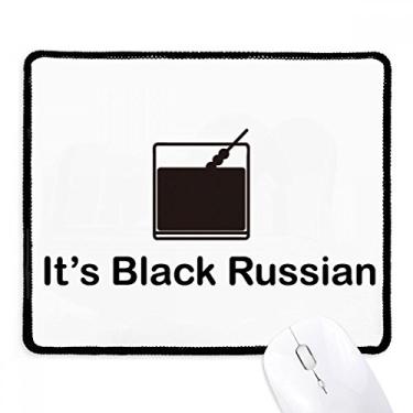 Imagem de Mousepad preto russo para coquetel com borda costurada Tapete de borracha para jogos