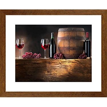 Imagem de Quadro Decorativo Adega Vinho Taças Decore Pronto Multicor 45x55cm