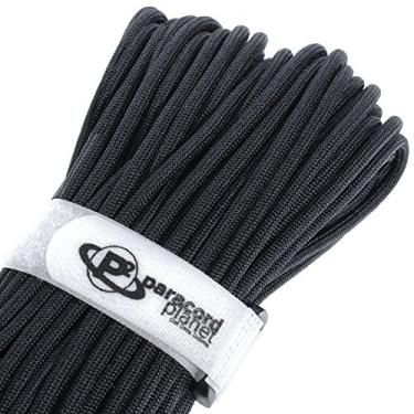 Imagem de Corda de paraquedas de sobrevivência militar MIL-SPEC 103 pés contínuos 750+ força de tração – Autêntico MIL-C-5040-H, tipo IV 3/16" (5 mm) Diâmetro 100% corda de nylon, Preto