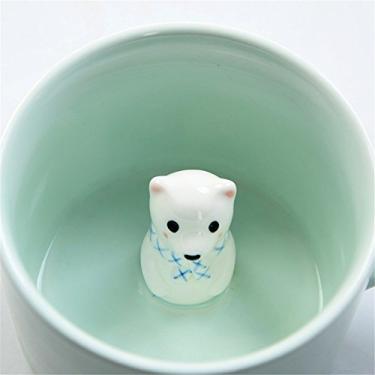 Imagem de Caneca 3D ZaH Caneca Animal Inside Cup Desenho de Cerâmica Estatueta Chá Natal Presente de Aniversário para Meninos Meninas Crianças Homens Caneca de Café, bear, Standard, 1