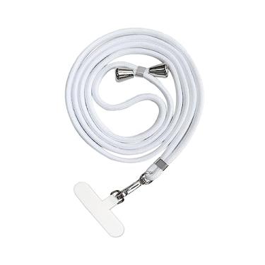 Imagem de Cordão para telefone, sistema de trava de segurança, alça antiperda removível para pescoço, tira para telefone, alça de segurança para ciclismo, BRANCO