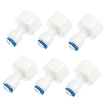 Imagem de OSALADI 6 Unidades Conector De Filtro De Água Acessórios Para Tubos De Purificadores De Água Conector Rápido Do Tubo Od 1/4 Conexão Rápida Reverter Torneira Abdômen Diâmetro Externo Branco