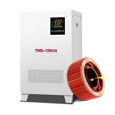 Imagem de Estabilizador automático de tensão, regulador CA monofásico de 220 V, estabilizador ultrabaixo, equipamento de controle elétrico resistente, alta eficiência de conversão, 15KVA