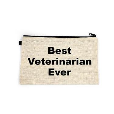 Imagem de Bolsa de maquiagem veterinária, presente para veterinário, melhor veterinário de todos os tempos, bolsa de higiene pessoal, para ela, bolsa de maquiagem para mulheres, bolsa de , Branco