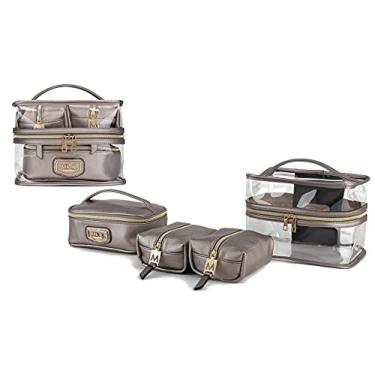 Imagem de MKF 4 peças bolsa de cosméticos elegante portátil bolsa organizadora para maquiagem, Emma Pewter,
