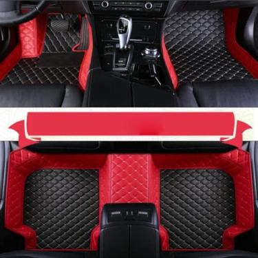 Imagem de Tapetes de carro personalizados cabem em 99% dos carros, SUVs e carros esportivos, carpete de couro antiderrapante com cobertura total para homens e mulheres, tapetes de carro de luxo-Reddish black
