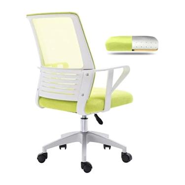Imagem de Cadeira de escritório Cadeira de mesa Cadeira de malha Cadeira giratória Cadeira de computador Assento ergonômico acolchoado Encosto de uma peça Cadeira de lazer Cadeira de jogos (cor: verde) Full