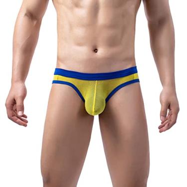 Imagem de Cueca boxer masculina moda cueca sexy para homens e mulheres combinando, Amarelo, G