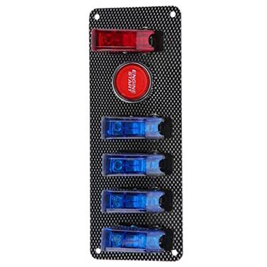Imagem de Interruptores de Alternância Automotivos Painéis de Balancim 6 Em 1 Carro de Corrida Painel de Interruptor de Ignição Automática Kit de Controle do Botão de Partida do Motor 12V