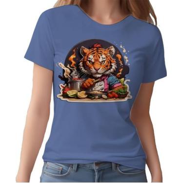 Imagem de Camisa Camiseta Color Chefe Tigre Cozinheiro Cozinha Hd 3 - Enjoy Shop