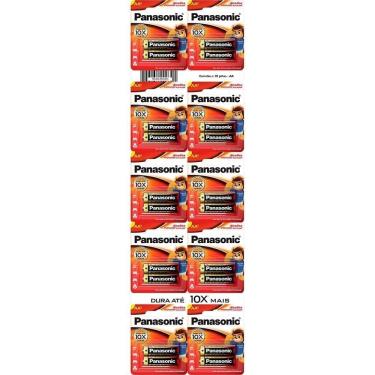 Imagem de Pilha Panasonic Alcalina Pequena Cartelão LR6-2BT - 10 Embalagens com 2 Unidades