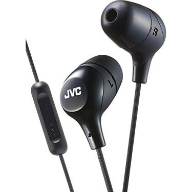 Imagem de JVC Fone de ouvido de espuma viscoelástica Marshmallow com microfone preto (HAFX38MB)