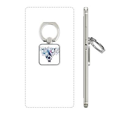 Imagem de Relógio de construção moderno em aquarela quadrado para celular, suporte universal, presente