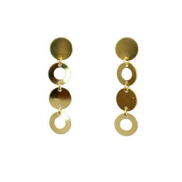 Imagem de Brinco Chapinha Lisa - Banhado em Ouro 18k