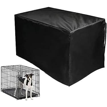 Imagem de Capa para caixa de cachorro à prova de som e ventilada para animais de estimação Keneel Capa durável de poliéster com porta dupla Capa de tecido para caixa de cachorro Fluxo de ar/ajuste uni